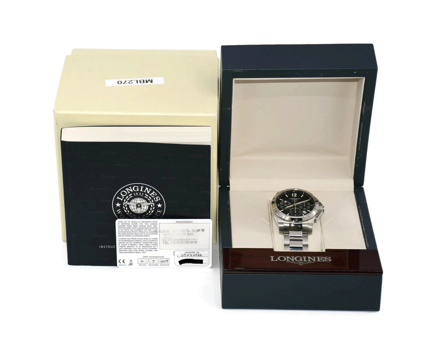 Longines Conquest Chronograph Stainless Steel Watch L2.743.4.56.6