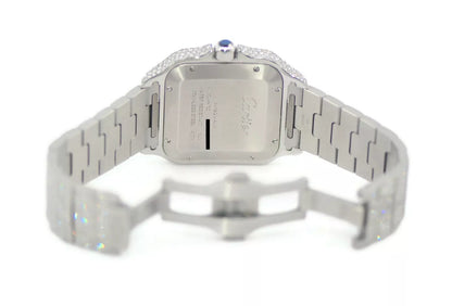 Cartier Santos Large Diamond Stainless Steel Watch WSSA0018