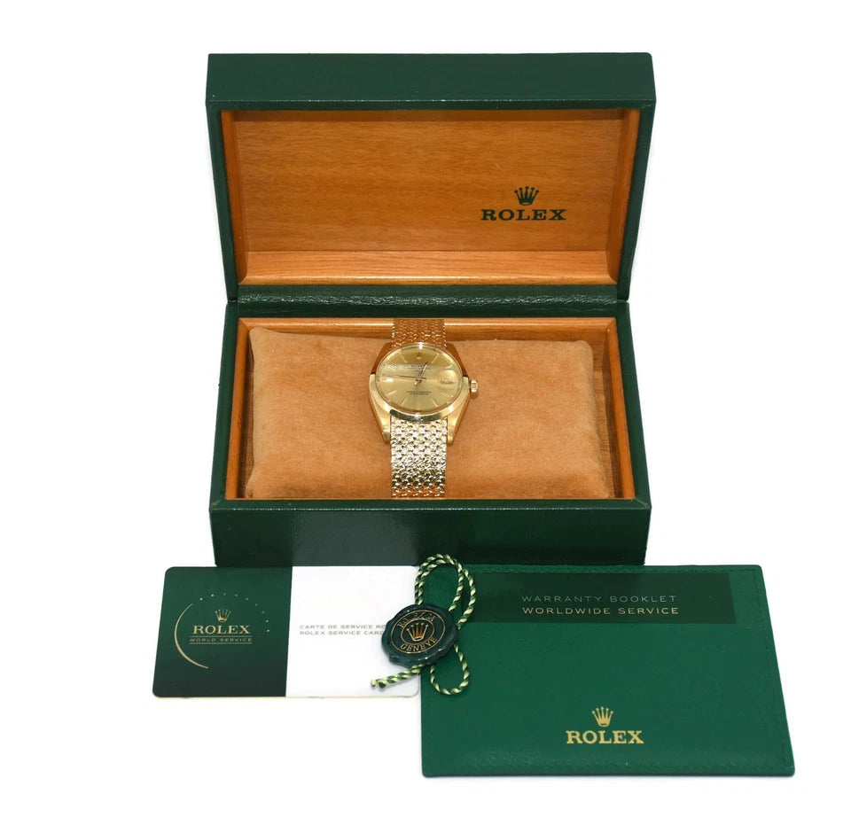 Rolex oyster Perpetual Date 14K Yellow Gold Watch 1500/7