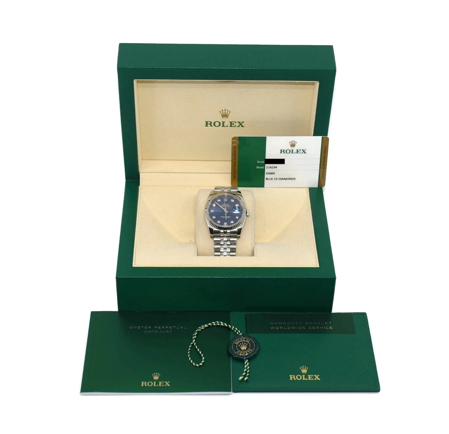 Rolex Datejust Diamond Stainless Steel Watch 116234