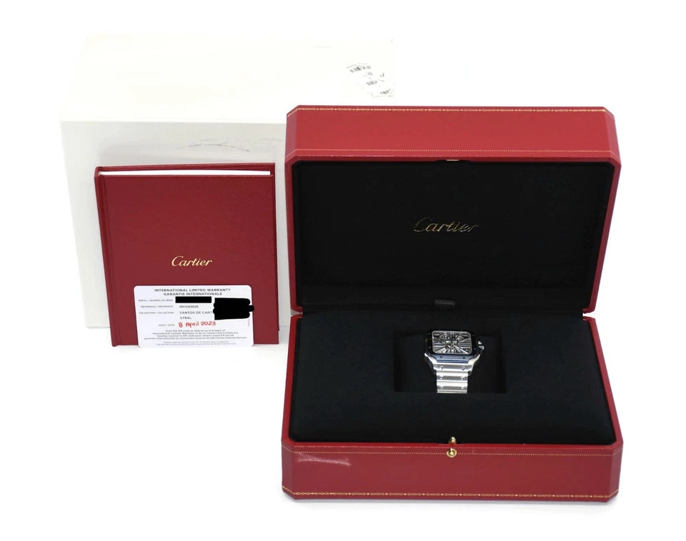Cartier Santos Skeleton Stainless Steel Watch WHSA0026
