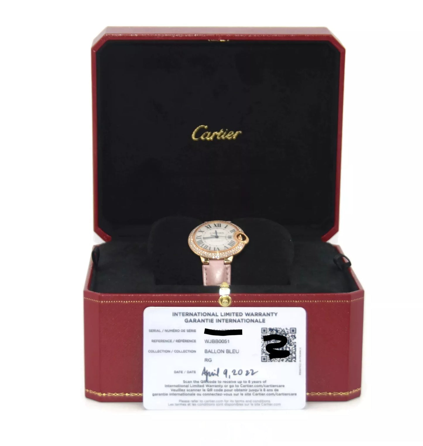 Cartier Ballon Bleu Diamond 18K Rose Gold Watch WJBB0051