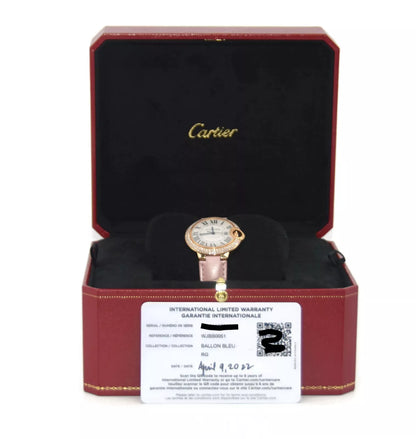 Cartier Ballon Bleu Diamond 18K Rose Gold Watch WJBB0051