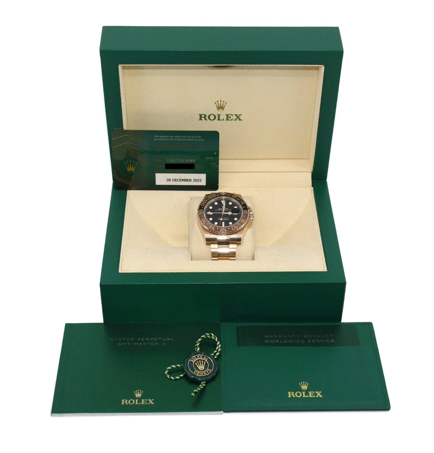 Rolex GMT-Master II 18K Rose Gold Watch 126715CHNR