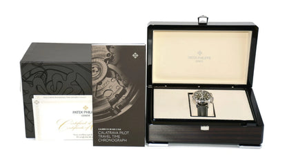Patek Philippe Pilot Travel Time 18K White Gold Watch 5924G-010