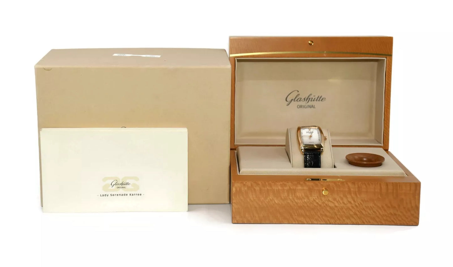 Glashutte Serenade Karree 18K Rose Gold Watch 3952515104