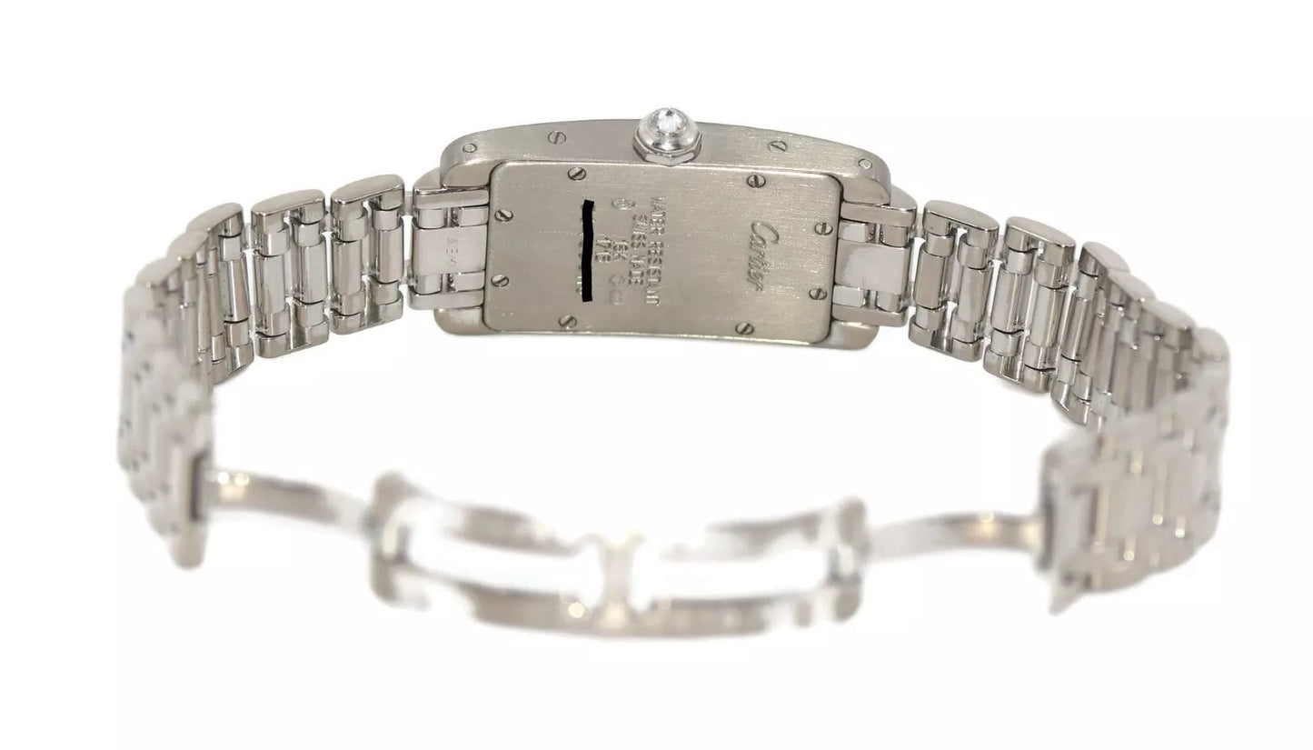 Cartier Tank Americaine Diamond 18K White Gold Watch 1713