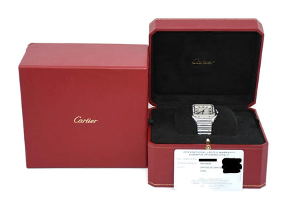 Cartier Santos Medium Diamond Stainless Steel Watch W4SA0005