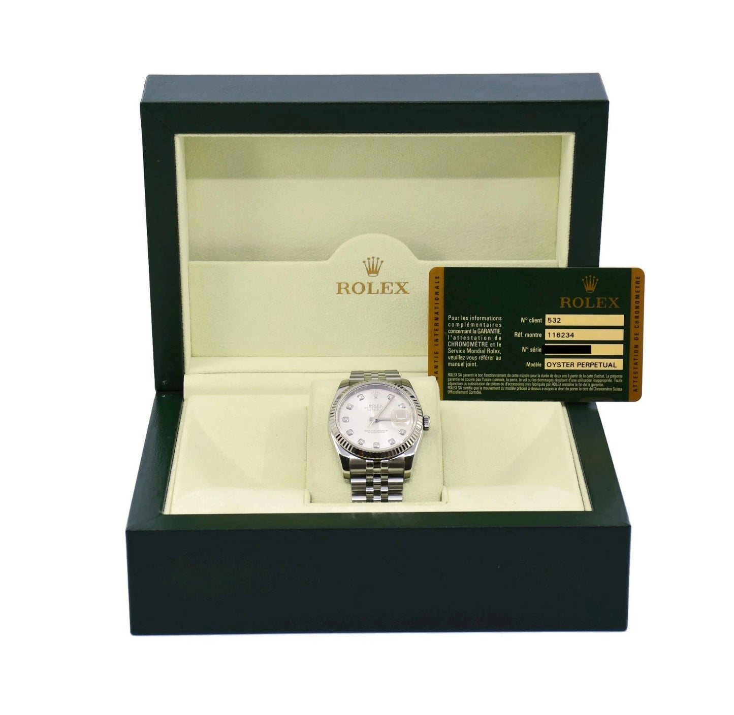 Rolex Datejust Diamond Stainless Steel Watch 116234