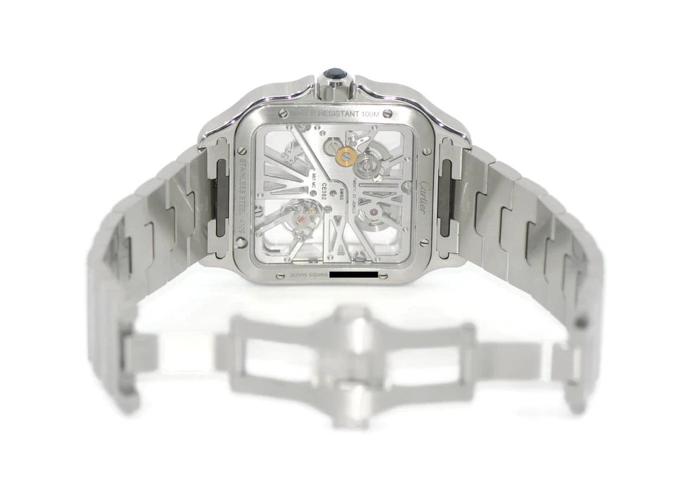 Cartier Santos Skeleton Stainless Steel Watch WHSA0026