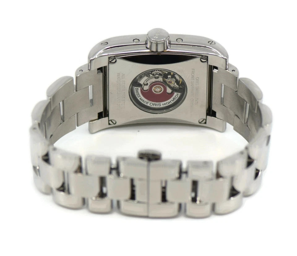 Oris Rectangular Moon Phase Stainless Steel Watch 7528