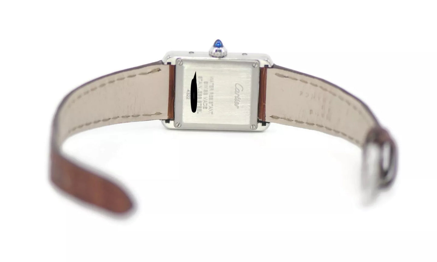 Cartier Tank Diamond Stainless Steel Watch W4TA0016