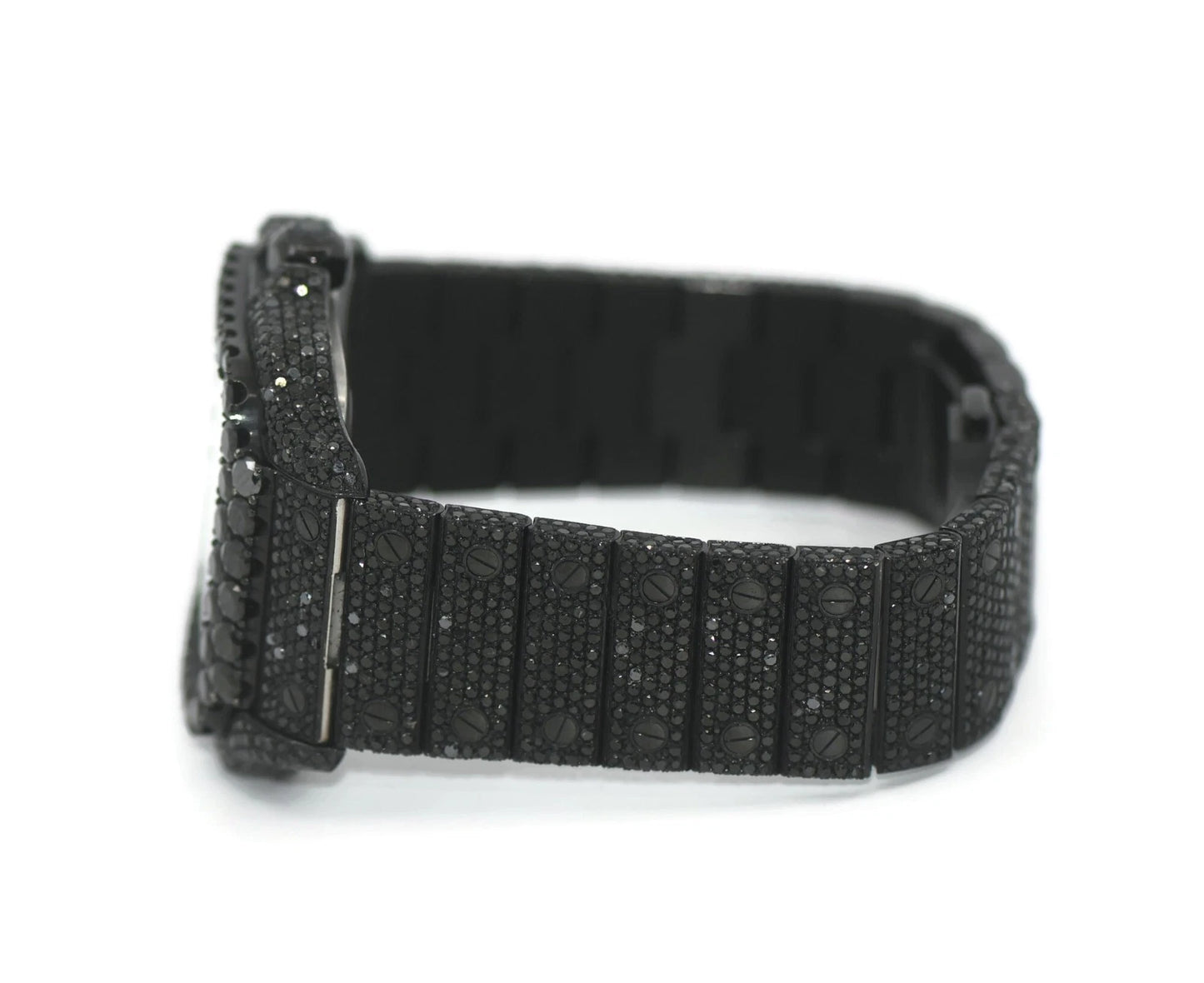 Cartier Santos Skeleton Black Diamond Stainless Steel Watch WHSA0015