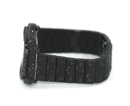 Cartier Santos Skeleton Black Diamond Stainless Steel Watch WHSA0015