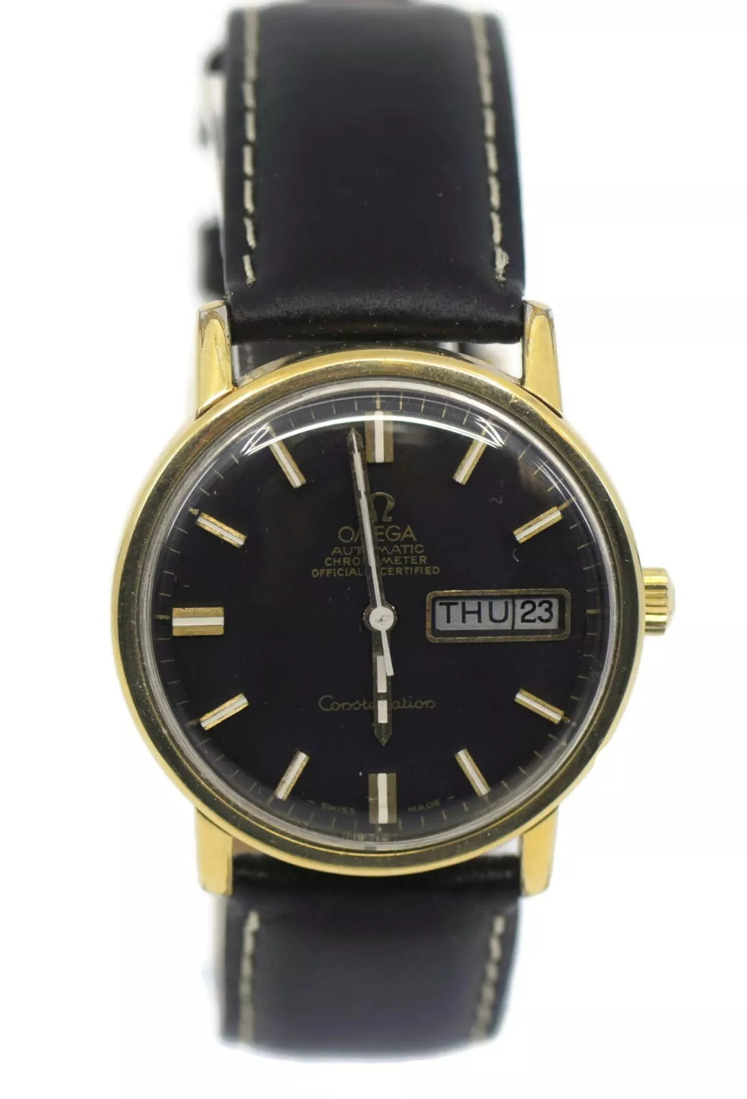 Omega Constellation Day Date Two Tone Stainless Steel Watch 168.016