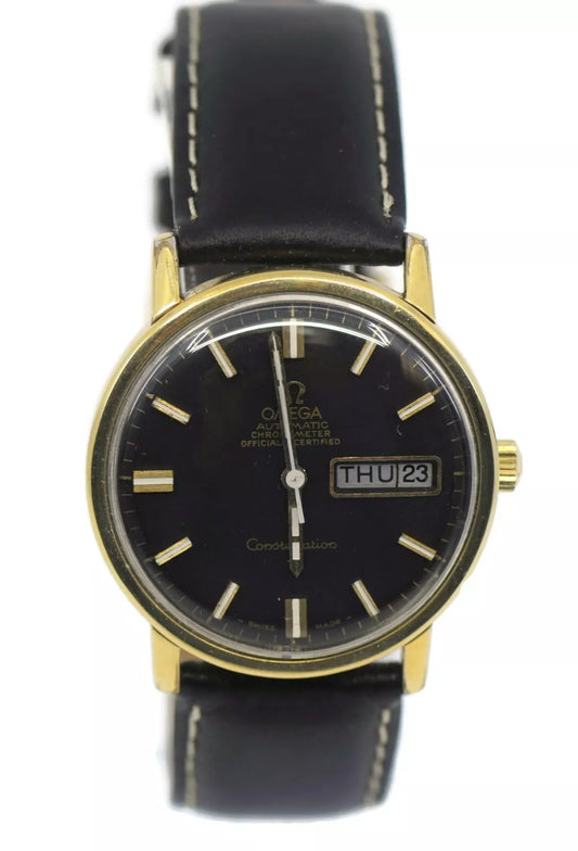 Omega Constellation Day Date Two Tone Stainless Steel Watch 168.016