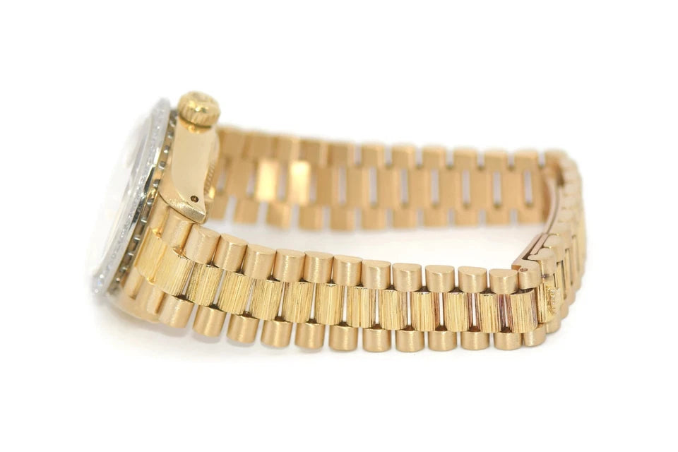 Rolex Datejust Bark Diamond 18K Yellow Gold Watch 6927
