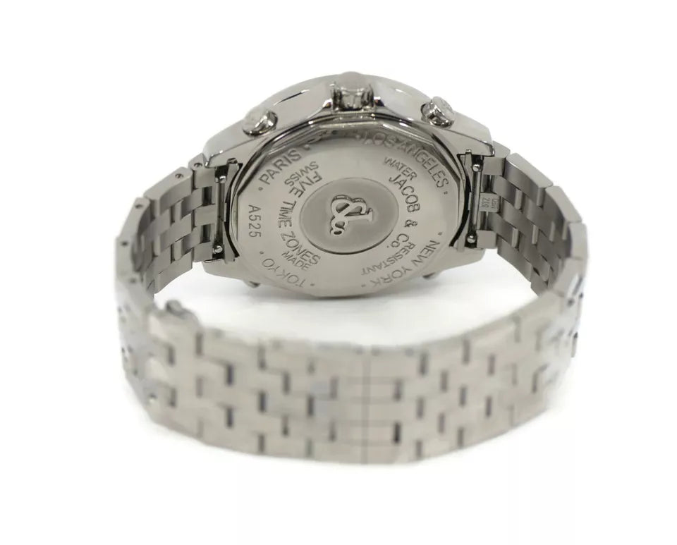 Jacob & Co Five Timezone Diamond Stainless Steel Watch JCM-118DA