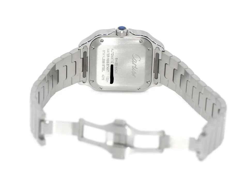 Cartier Santos Medium Diamond Stainless Steel Watch W4SA0005