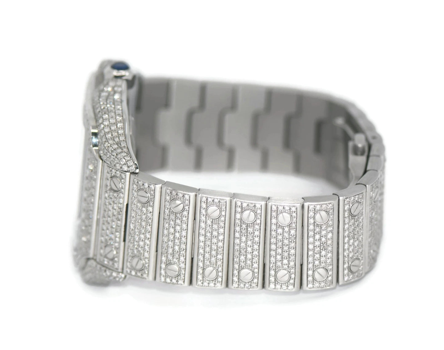 Cartier Santos Large Diamond Stainless Steel Watch WSSA0018