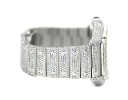 Cartier Santos Large Diamond Stainless Steel Watch WSSA0030