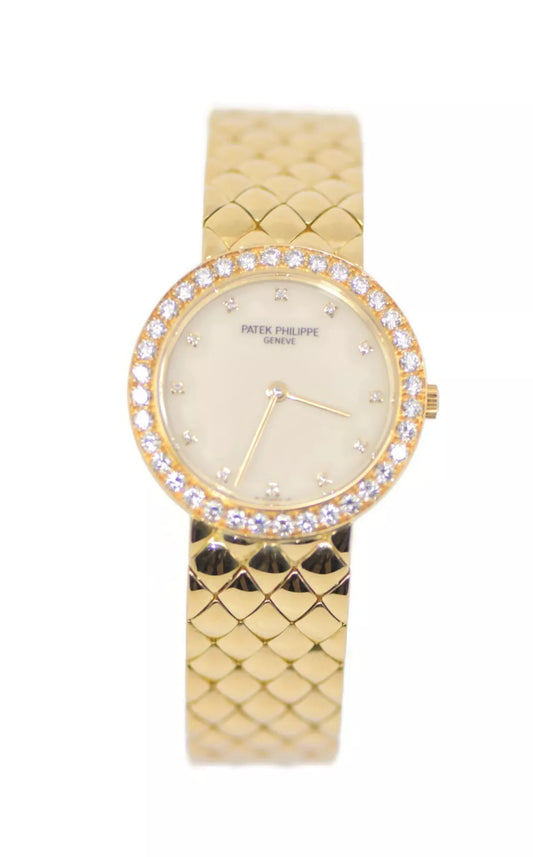 Patek Philippe Calatrava Diamond 18K Yellow Gold Watch 4820J