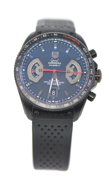 Tag Heuer Grand Carrera Cal Black Titanium Watch CAV518B