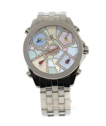 Jacob & Co Five Timezone Diamond Stainless Steel Watch JCM-118DA