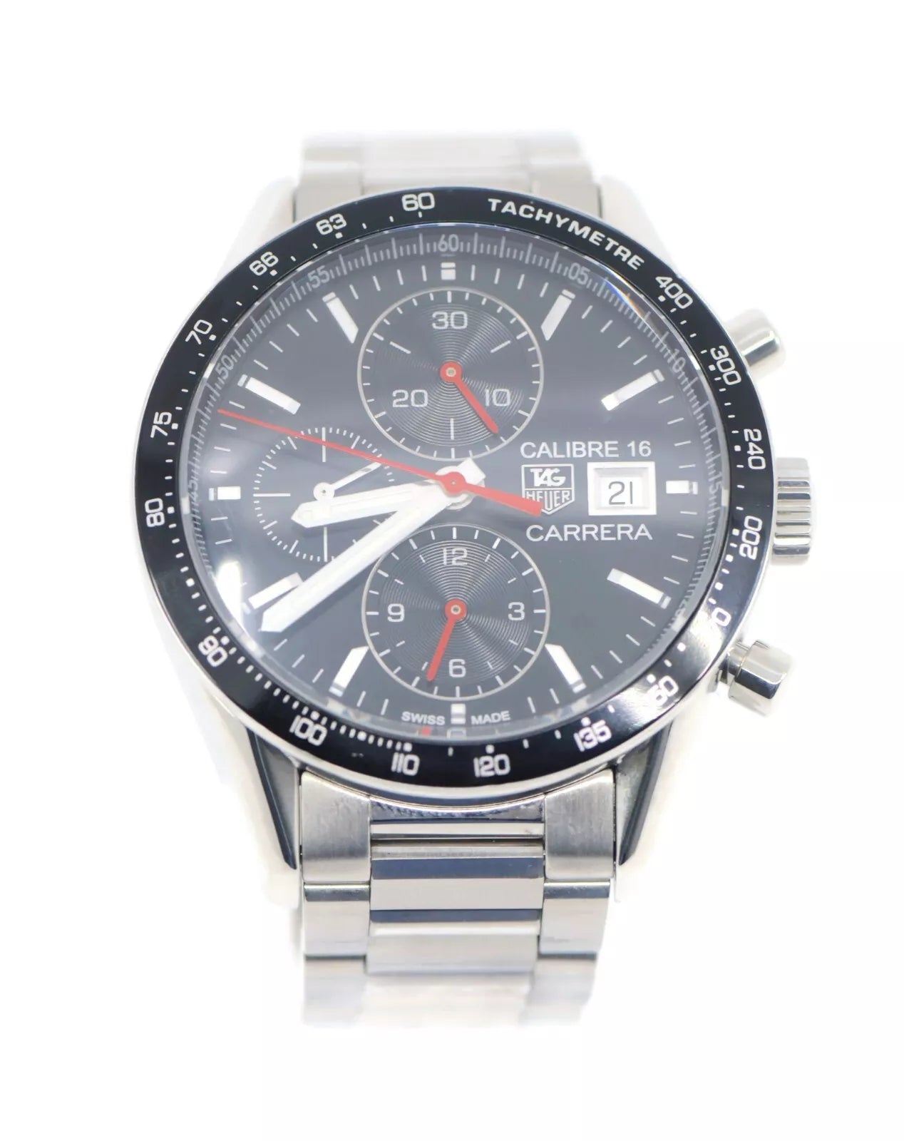 Tag Heuer Carrera Cal 16 Chronograph Stainless Steel Watch CV201AK