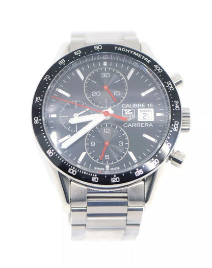Tag Heuer Carrera Cal 16 Chronograph Stainless Steel Watch CV201AK