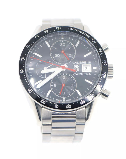Tag Heuer Carrera Cal 16 Chronograph Stainless Steel Watch CV201AK