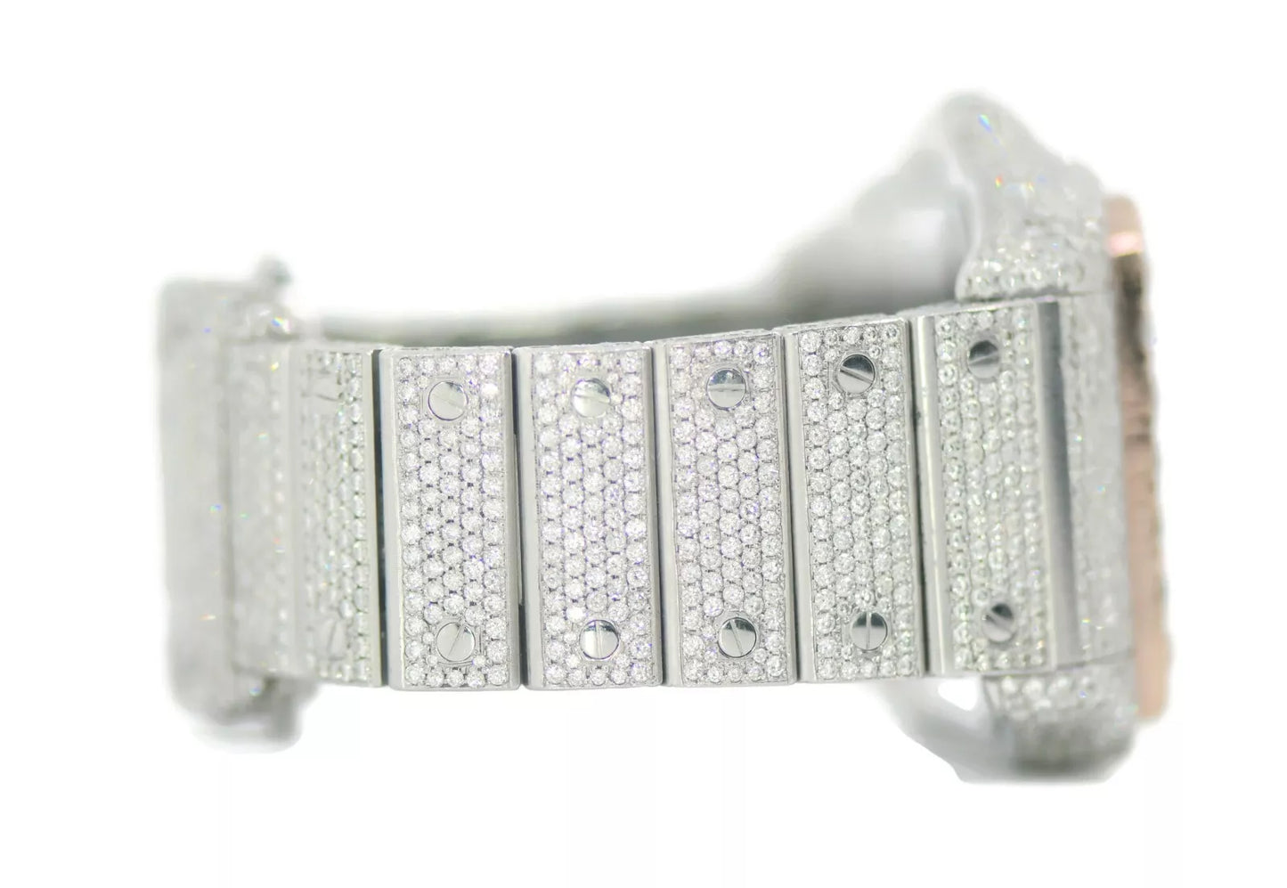 Cartier Santos Large Diamond Stainless Steel Watch W20073X8