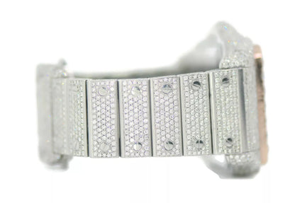 Cartier Santos Large Diamond Stainless Steel Watch W20073X8