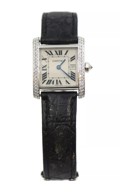 Cartier Tank Francaise Diamond 18K White Gold Watch 2491