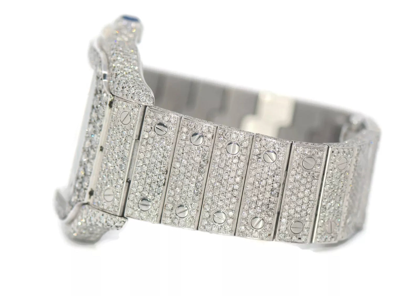 Cartier Santos Large Diamond Stainless Steel Watch WSSA0018