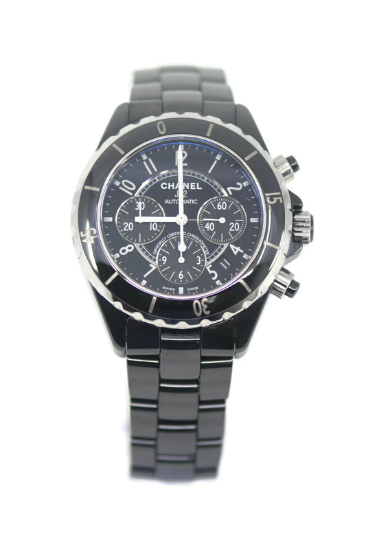 Chanel J12 Chronograph Black Ceramic Watch H0940