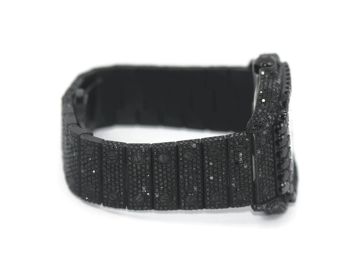 Cartier Santos Skeleton Black Diamond Stainless Steel Watch WHSA0015