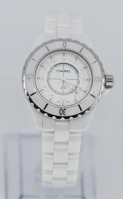 Chanel J12 Diamond White Ceramic Watch H1628