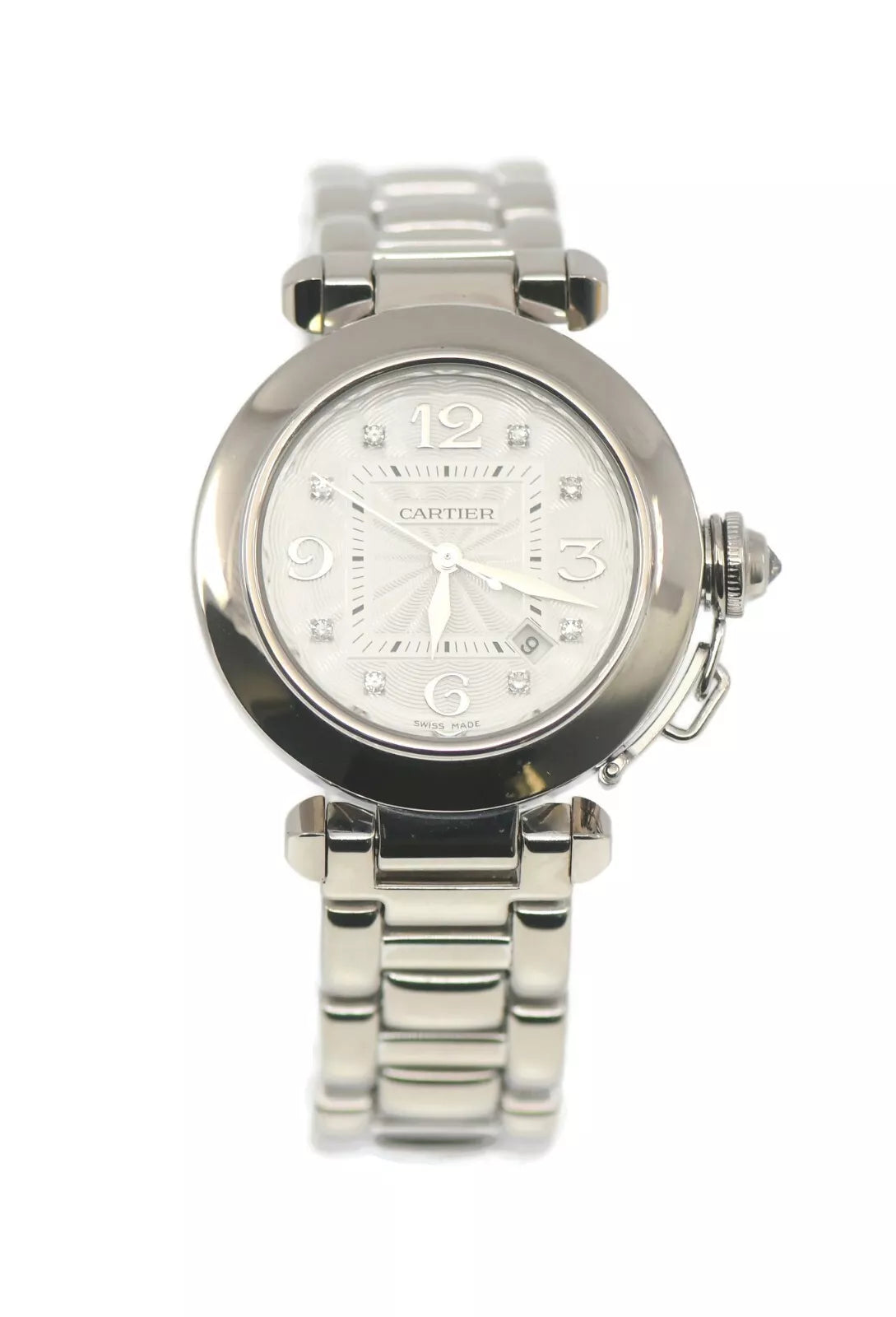 Cartier Pasha Diamond 18K White Gold Watch 2398