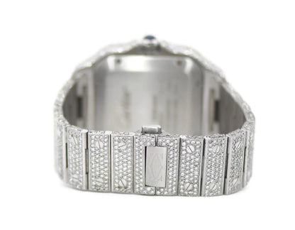 Cartier Santos Large Diamond Stainless Steel Watch WSSA0030