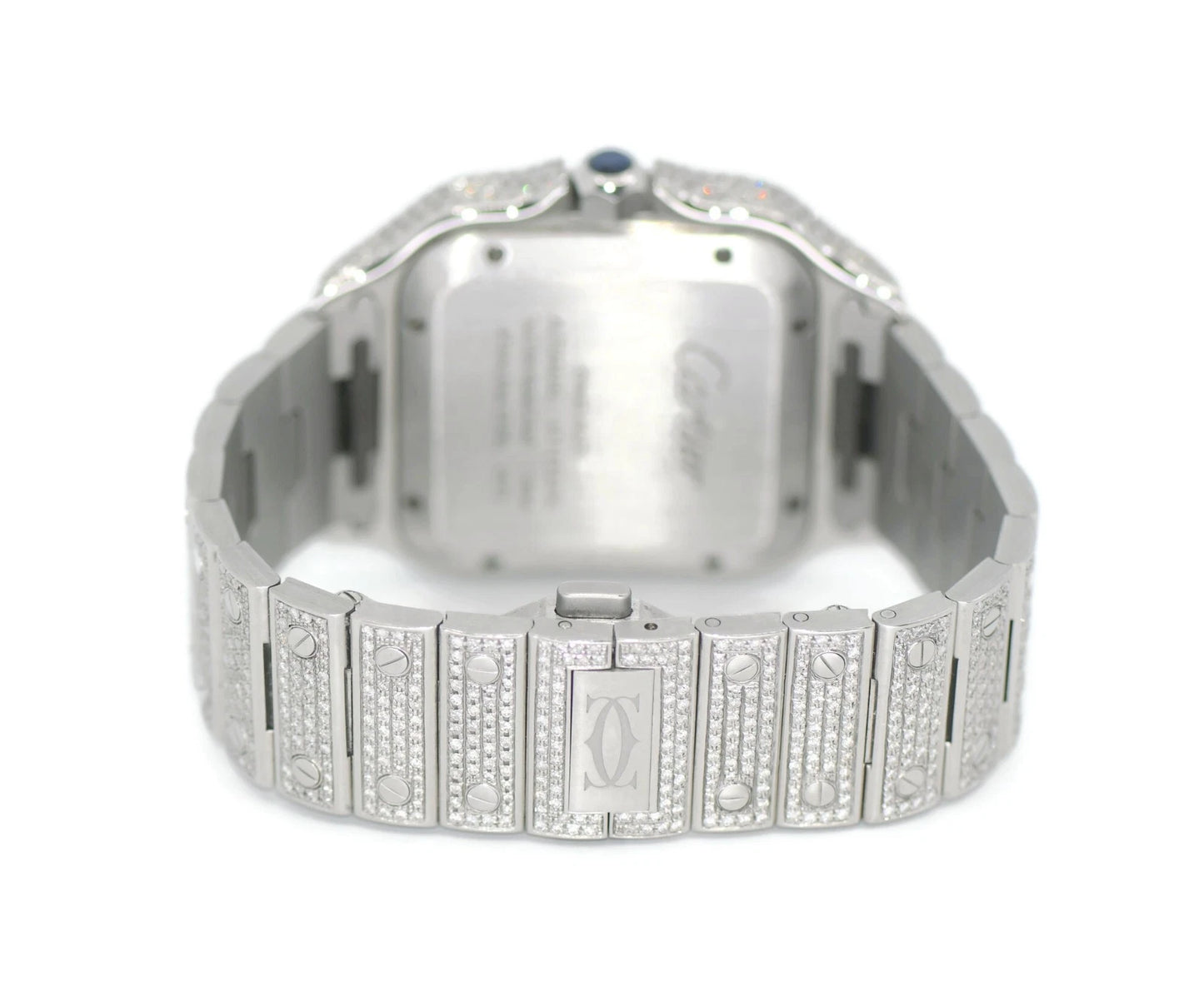 Cartier Santos Large Diamond Stainless Steel Watch WSSA0018