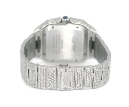Cartier Santos Large Diamond Stainless Steel Watch WSSA0018