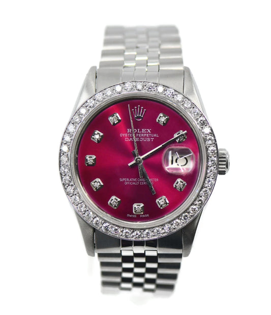 Rolex Datejust Diamond Stainless Steel Watch 16014