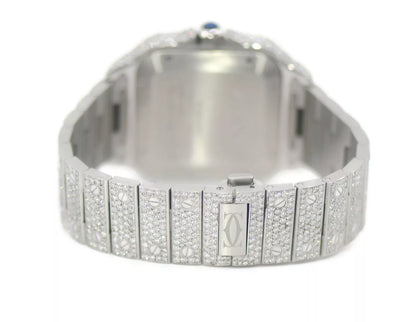 Cartier Santos Large Diamond Stainless Steel Watch WSSA0018