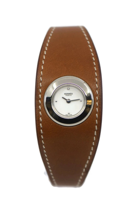 Hermes Manchette Diamond Stainless Steel Watch FG2.110