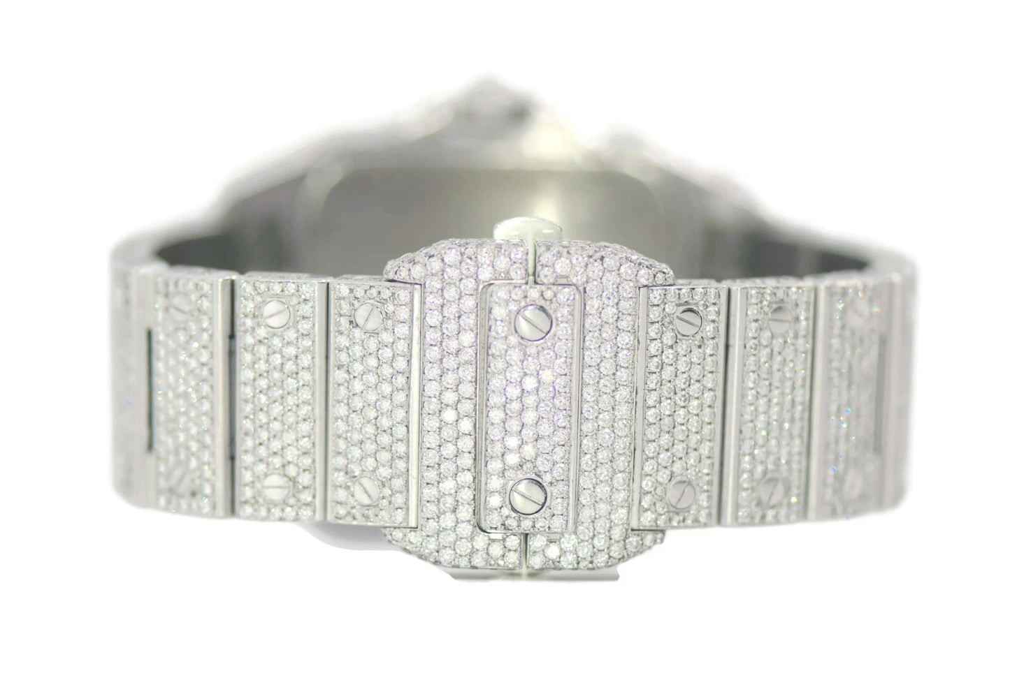 Cartier Santos Large Diamond Stainless Steel Watch W20073X8