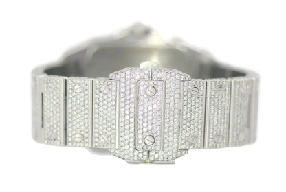 Cartier Santos Large Diamond Stainless Steel Watch W20073X8