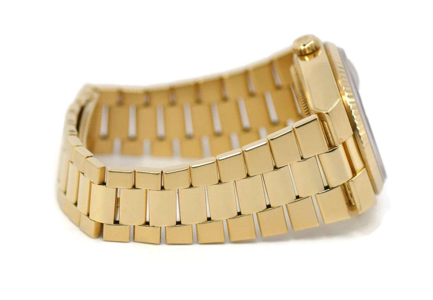 Rolex Day Date Oysterquartz Wood 18K Yellow Gold Watch 19018