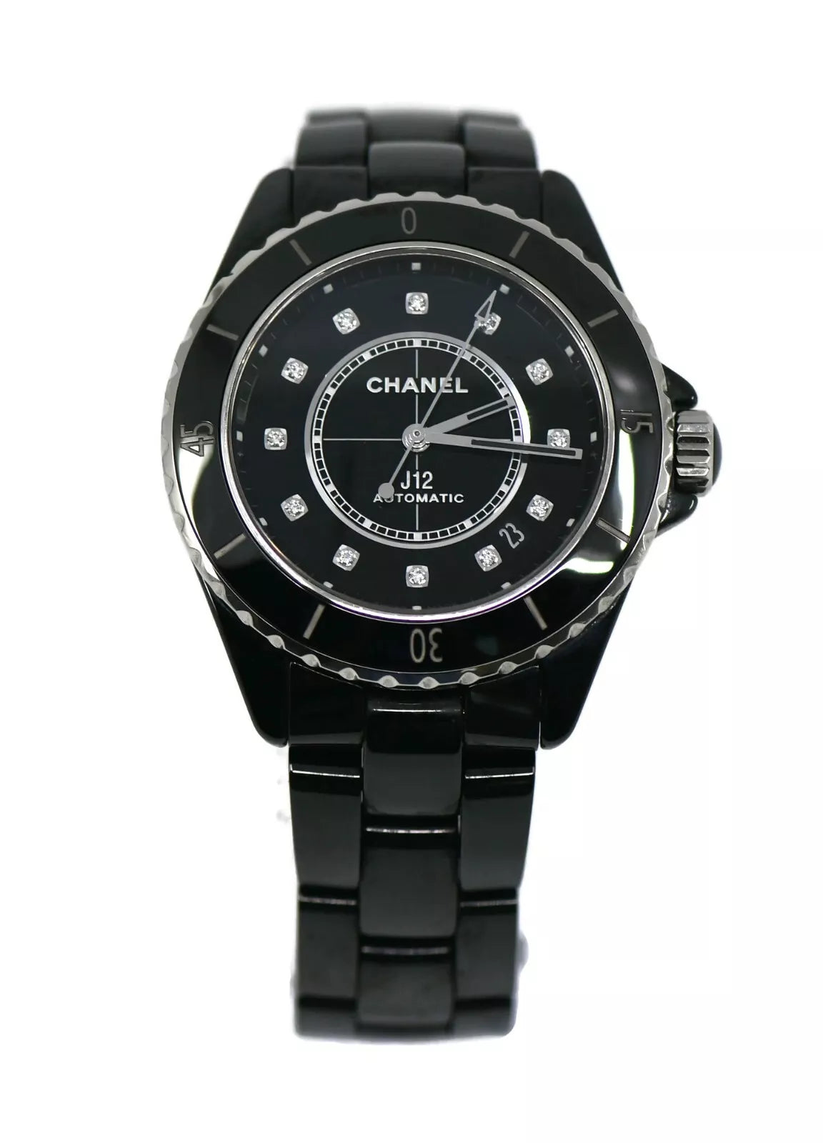 Chanel J12 Diamond Black Ceramic Watch H5702