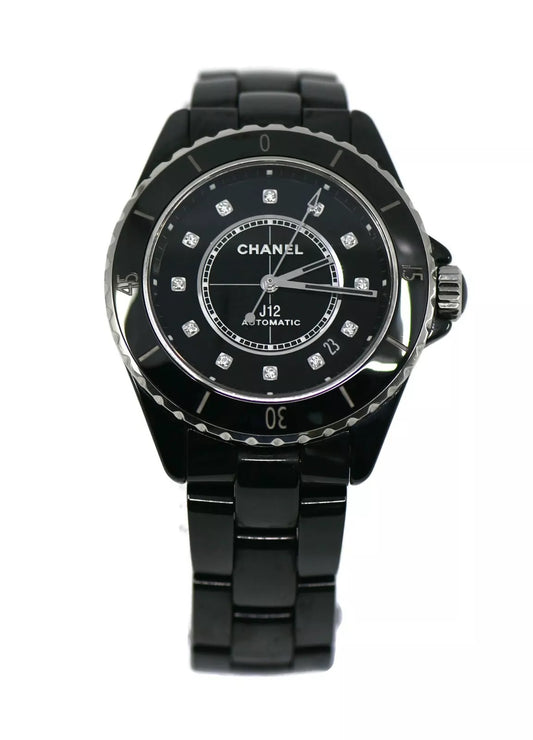 Chanel J12 Diamond Black Ceramic Watch H5702